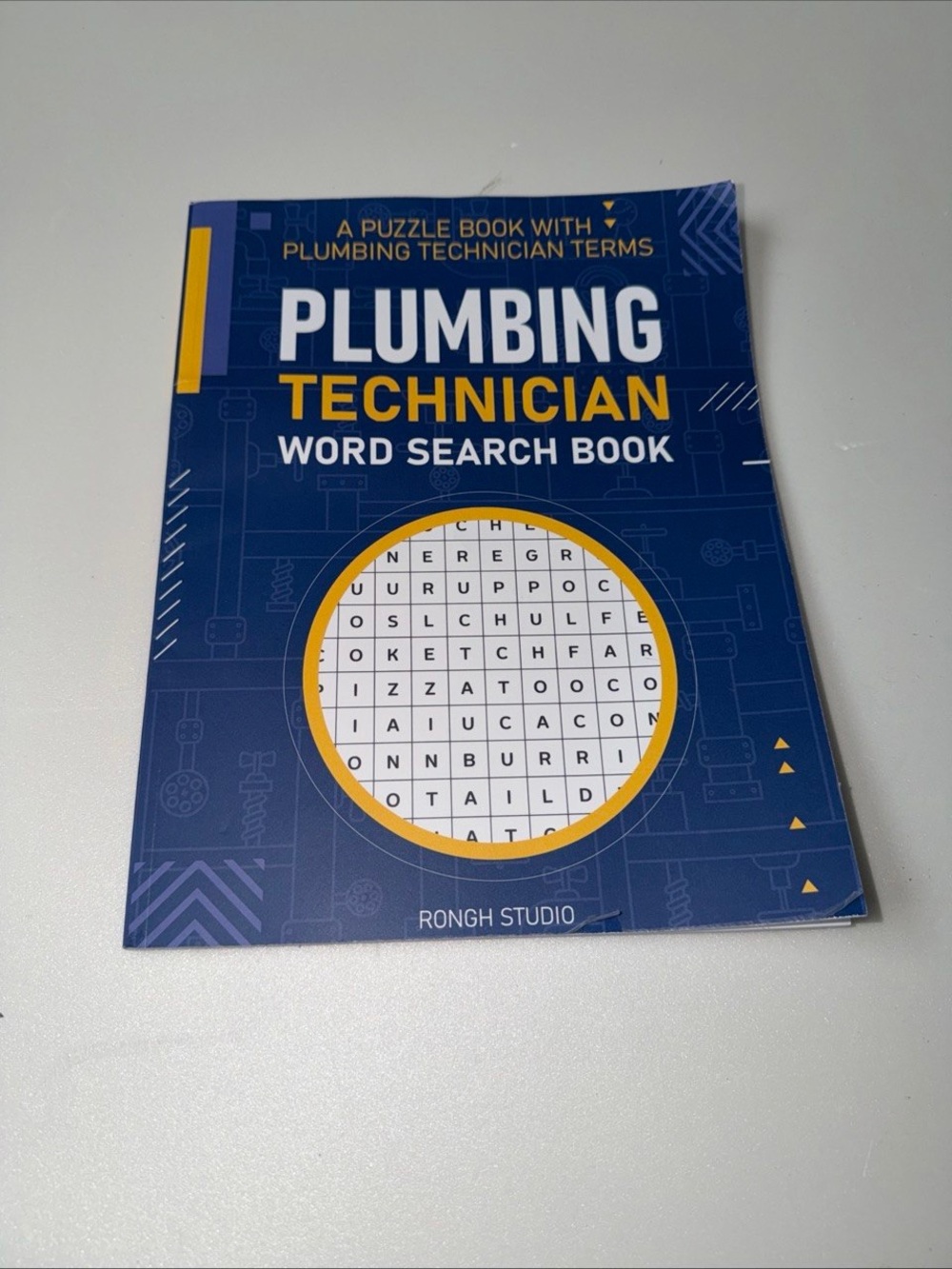 Plumbing Technician Word Search Book - Blue & Yellow Puzzle Book
